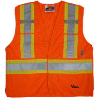 Viking 5pt Tear Away Safety Vest Orange